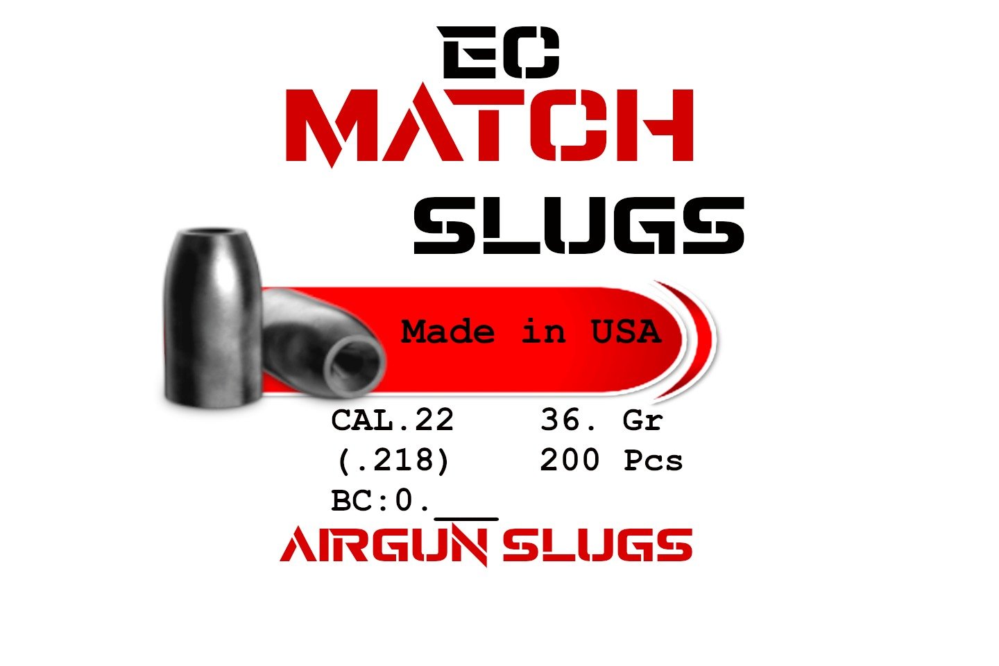 EC Match Slug .22 Cal 36gr (.218) - 200 pcs