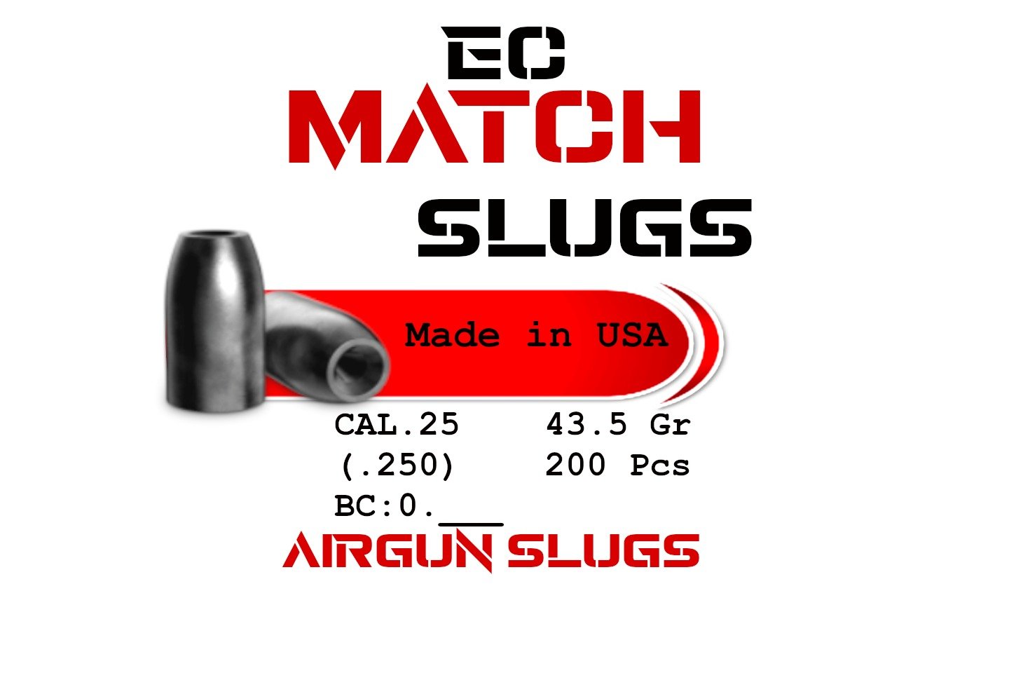 EC Match Slug .25 Cal 43.5gr (.250) - 200 pcs