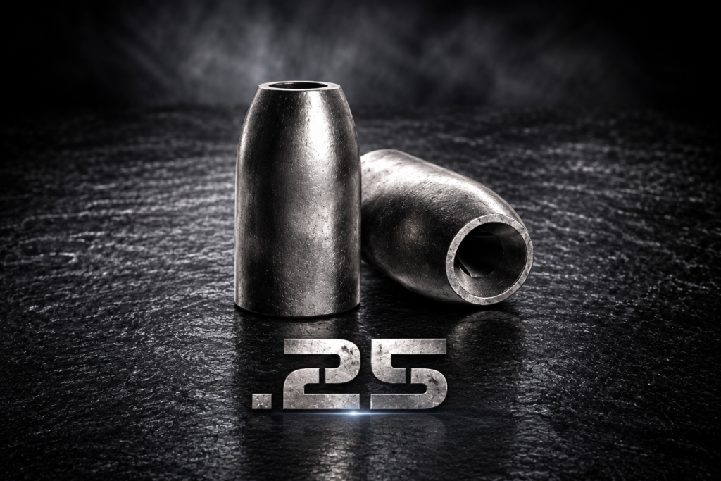 Representación visual del calibre .25