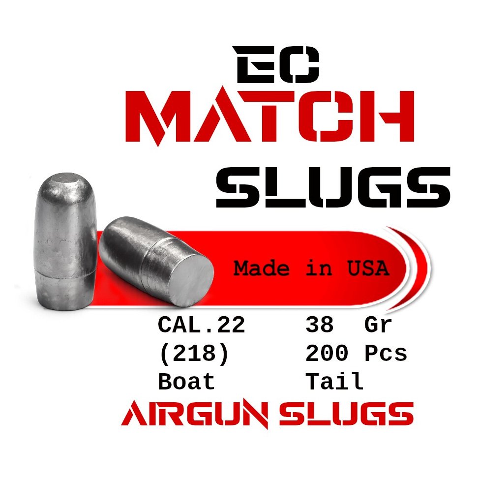 EC Match Slug .22 Cal 38gr (.218) Boat Tail - 200 pcs
