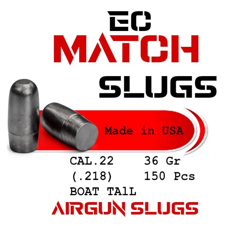 EC Match Slug .22 Cal 36gr (.218) Boat Tail - 150 pcs