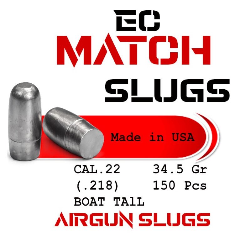 EC Match Slug .22 Cal 34.5gr (.218) Boat Tail - 150 pcs