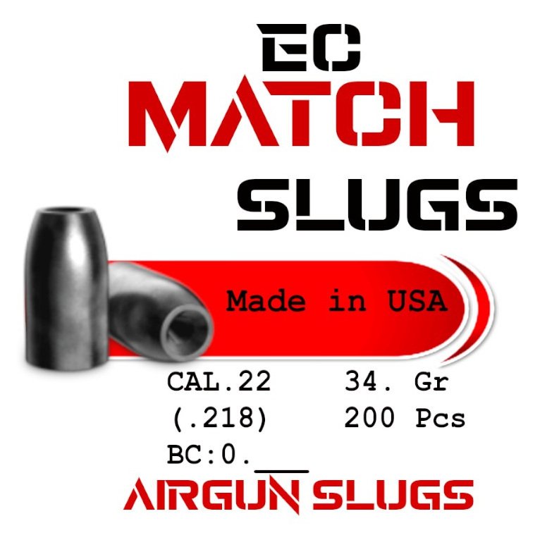 EC Match Slug .22 Cal 34gr (.218) - 200 pcs